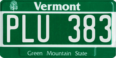 VT license plate PLU383