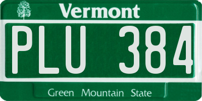 VT license plate PLU384
