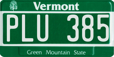 VT license plate PLU385