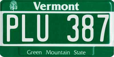 VT license plate PLU387