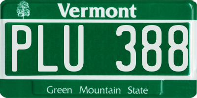 VT license plate PLU388