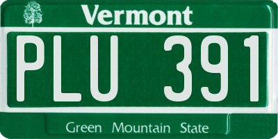 VT license plate PLU391