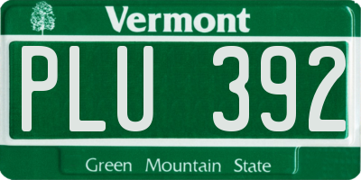 VT license plate PLU392