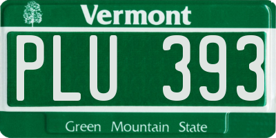 VT license plate PLU393