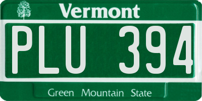 VT license plate PLU394