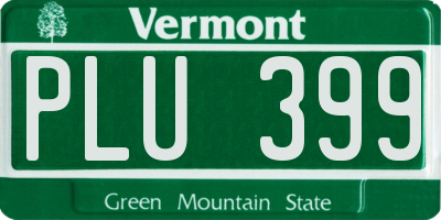 VT license plate PLU399
