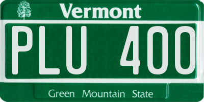 VT license plate PLU400