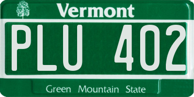VT license plate PLU402