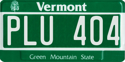VT license plate PLU404