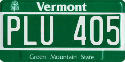 VT license plate PLU405