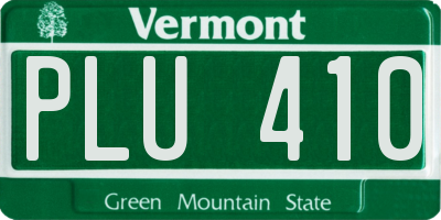 VT license plate PLU410