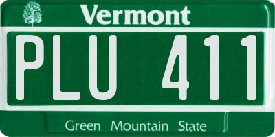 VT license plate PLU411