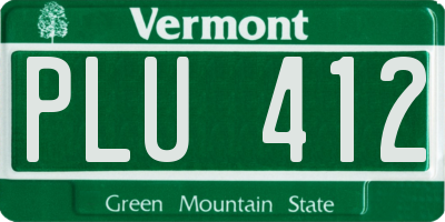 VT license plate PLU412