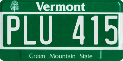 VT license plate PLU415