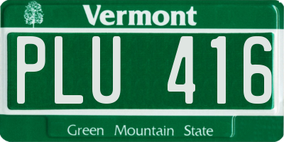 VT license plate PLU416