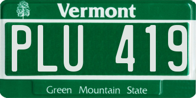 VT license plate PLU419