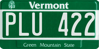 VT license plate PLU422