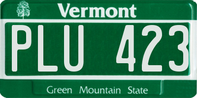 VT license plate PLU423