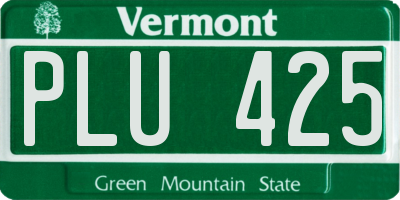 VT license plate PLU425