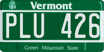 VT license plate PLU426