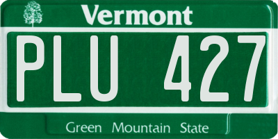 VT license plate PLU427