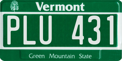 VT license plate PLU431