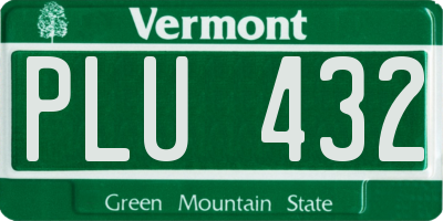 VT license plate PLU432