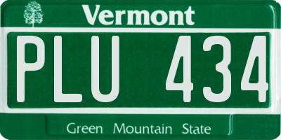 VT license plate PLU434