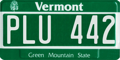 VT license plate PLU442