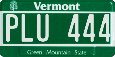 VT license plate PLU444
