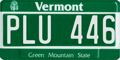 VT license plate PLU446