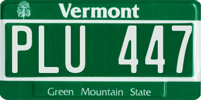 VT license plate PLU447
