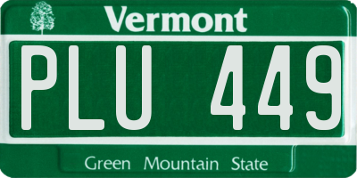 VT license plate PLU449