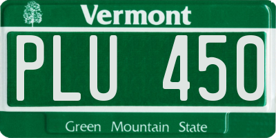 VT license plate PLU450
