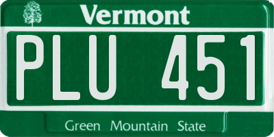 VT license plate PLU451