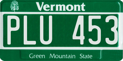 VT license plate PLU453