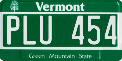 VT license plate PLU454