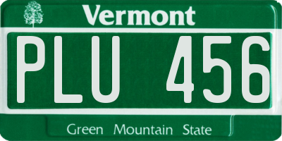 VT license plate PLU456
