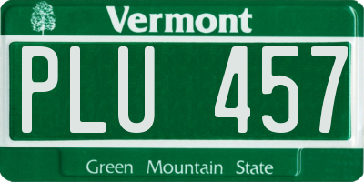 VT license plate PLU457
