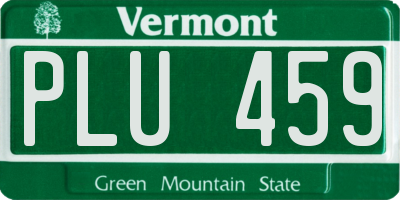 VT license plate PLU459