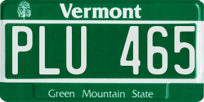 VT license plate PLU465