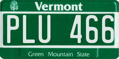 VT license plate PLU466