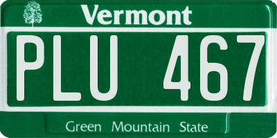 VT license plate PLU467