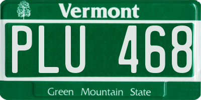 VT license plate PLU468