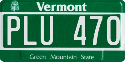 VT license plate PLU470