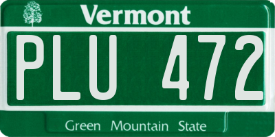 VT license plate PLU472
