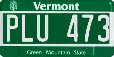 VT license plate PLU473