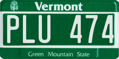 VT license plate PLU474