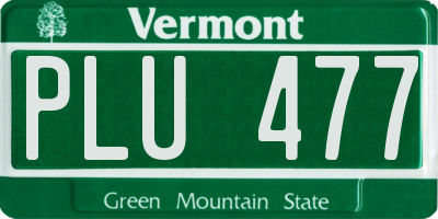 VT license plate PLU477