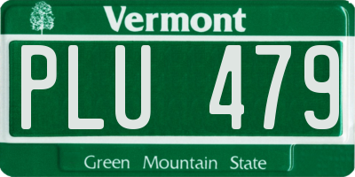 VT license plate PLU479